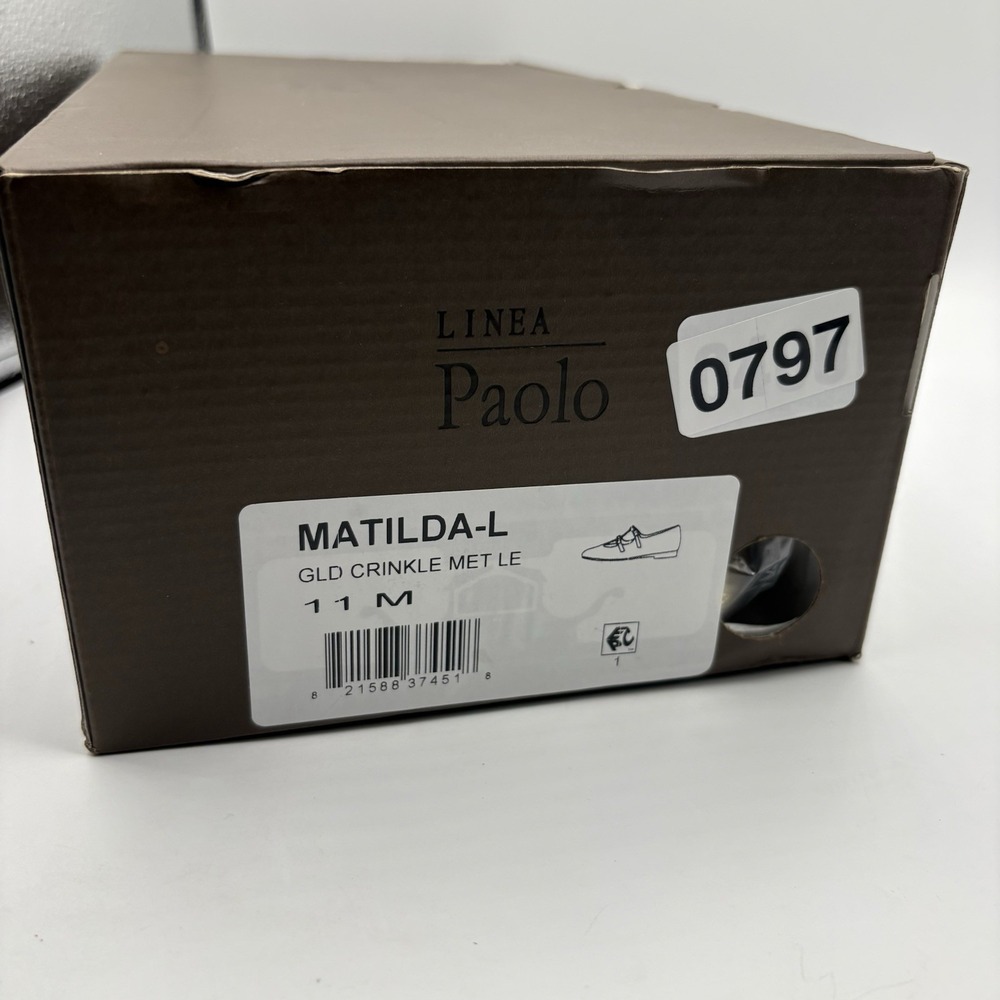 "NEW" LINEA PAOLO Matilda Shoe Women's Size 11 Gold Leather Ballet Flats NIB - Picture 8 of 8